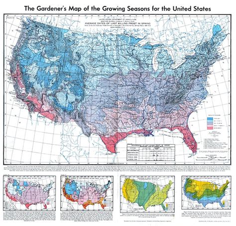 The Gardeners Map of the Growing Seasons for the United States, Based ...