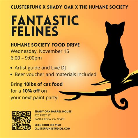 EVENT: Fantastic Felines Paint Night with Cluster Funk + the Humane Society of Sonoma County ...