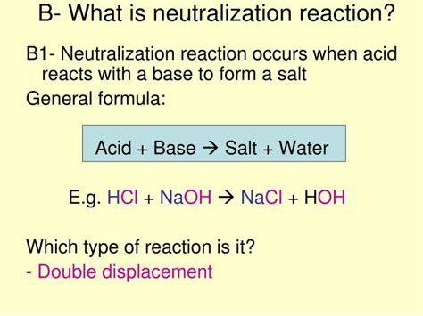 PPT - Neutralization reaction PowerPoint Presentation - ID:5606533