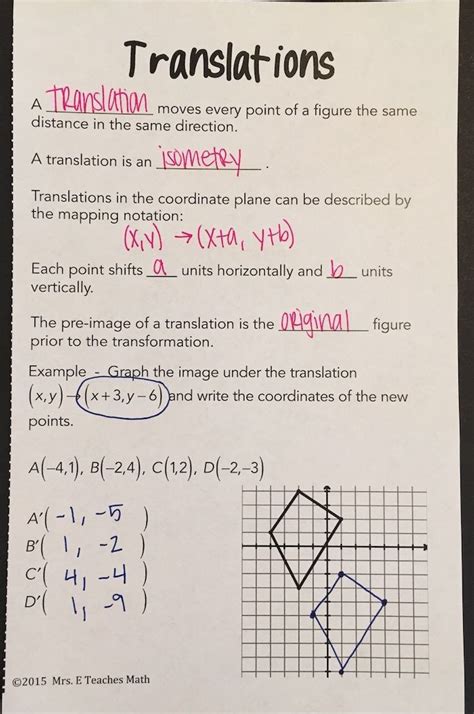 Grade 8 - Transformations Worksheets