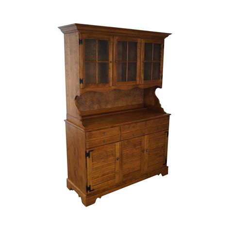 Ethan Allen Solid Maple Nutmeg Finish Traditional Hutch | Chairish