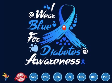 I Wear Blue Diabetes Awareness Svg Diabetes Support Shirt - Etsy