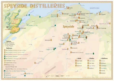 Whisky Distilleries Speyside - Tasting Map