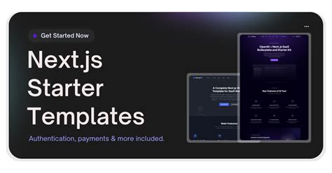 Next.js Starter Templates with Authentication & More