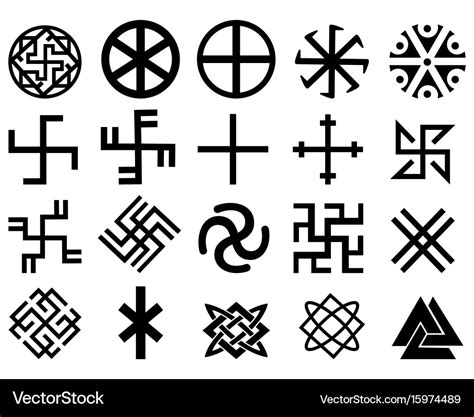 Different slavic symbols Royalty Free Vector Image