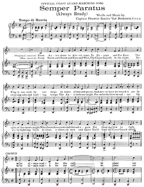 Coast Guard Hymn Sheet Music