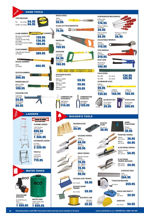 Cashbuild Catalogue, Building Materials Prices