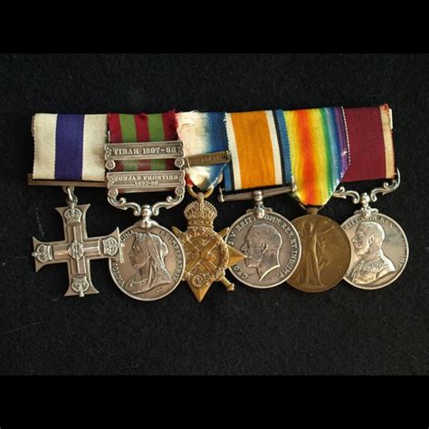 WW1 MC, Indian Medal 2 clasps, WW1 1914 clasp Trio & LS&GC Captain Brocklehurst Kings Own ...