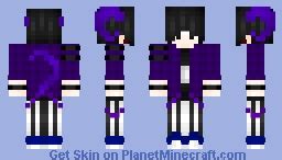 Purple and Blue Goth Demon Minecraft Skin