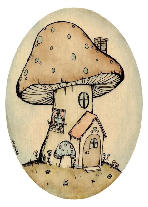 How To Draw A Mushroom House at How To Draw