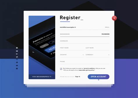 User Registration Form Template PSD – Download PSD