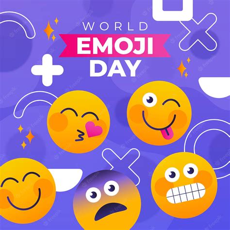 Premium Vector | Gradient world emoji day illustration with emoticons