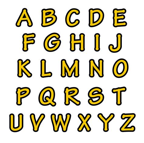 Yellow Alphabet Letters Printable