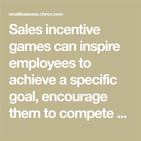 Sales Incentive Games | Incentive, Inspire employees, Specific goals