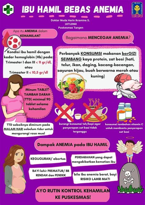 POSTER IBU HAMIL BEBAS ANEMIA - UPTD PUSKESMAS TANGEN