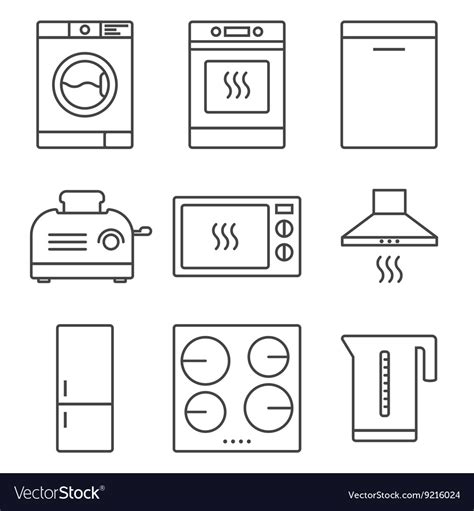 Kitchen appliance icons Royalty Free Vector Image