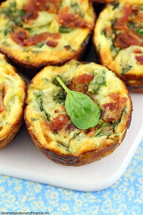 Spinach, Artichoke and Bacon Mini Quiches | Cooking recipes, Muffin tin ...