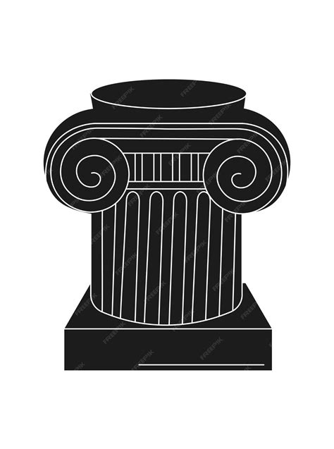 Premium Vector | Black ancient column pillar greek antique ancient ...