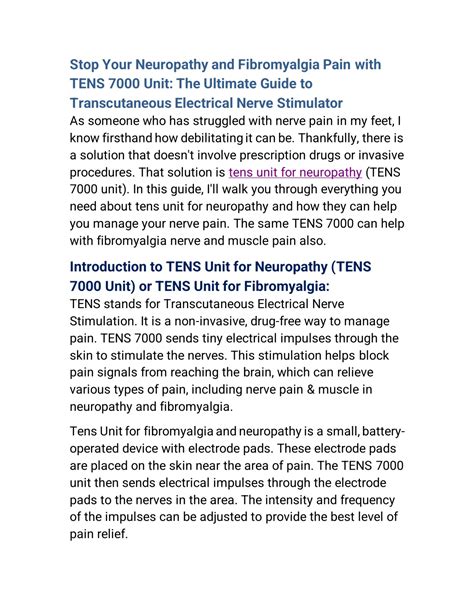 PPT - TENS UNIT for Neuropathy Fibromyalgia Pain TENS 7000 Unit ...