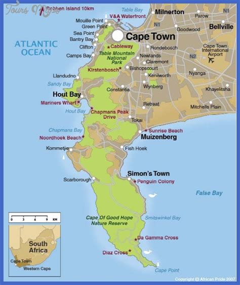 Cape Town Map - ToursMaps.com