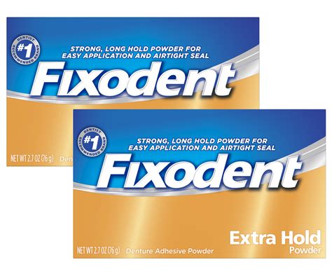 Fixodent Denture Adhesive Powder Extra Hold 2.7 oz, 2 Pack - Walmart.com