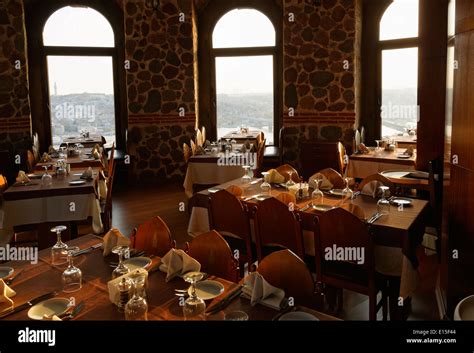 Turkey, Istanbul, Galata, Restaurant in Galata Tower Stock Photo - Alamy