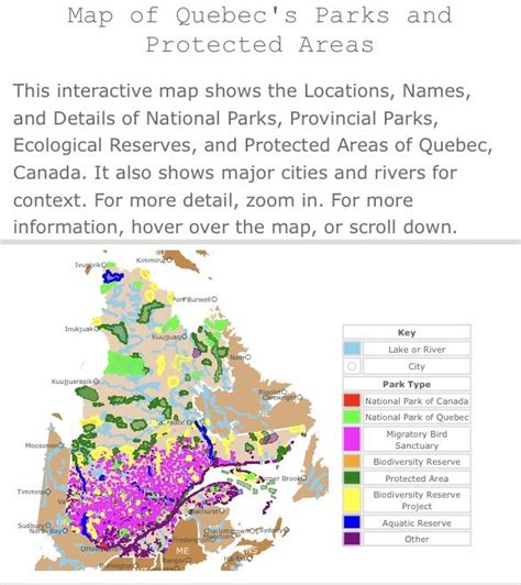 Interactive Map of Quebec's National Parks and Provincial Parks ...