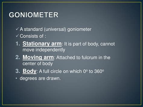 Goniometry