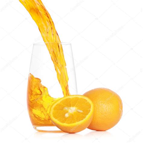 Pouring fresh orange juice into a glass — Stock Photo © vitcom #3215062