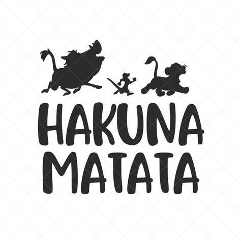 Hakuna Matata SVG, Timon and Pumbaa, Png, Eps, Dxf, Cricut, Cut Files, Silhouette Files ...