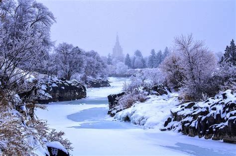 Winter in Idaho Falls | Idaho falls temple, Idaho falls, Idaho