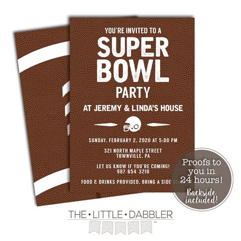 Printable Super Bowl Party Football Invitation Super Bowl | Etsy ...