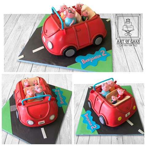 Peppa Pig Car Cake | Peppa pig cake, Peppa pig birthday, Peppa pig ...