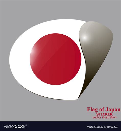 Sticker with flag japan Royalty Free Vector Image