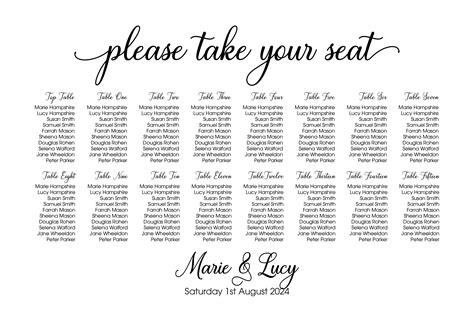 Frosted Acrylic Wedding Table Plan – Wedding Lux