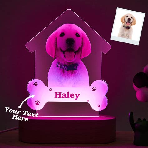 Custom Photo Engraved Puppy Night Light Personalized House Acrylic Lam ...