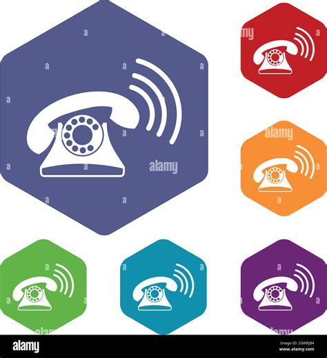 Retro phone icons set Stock Vector Image & Art - Alamy