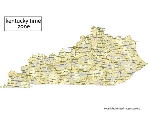 Kentucky Time Zone Map | Map of Time Zones Kentucky