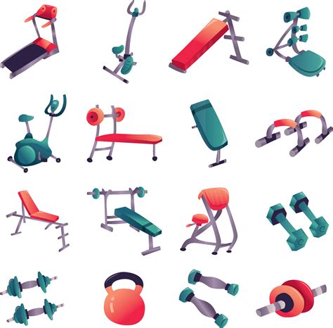 Cartoon Gym Equipment Set 4863102 Vector Art at Vecteezy