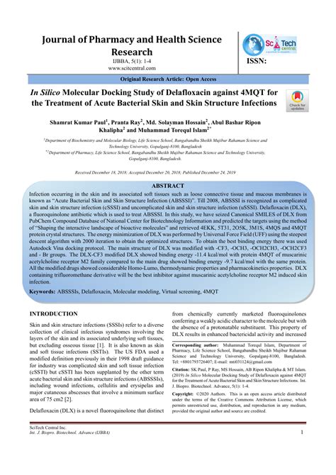 Journal of Pharmacy and Health Science Research Template - Scitech Central