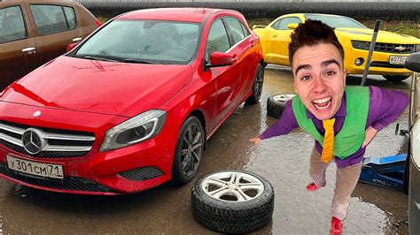 Mr. Joe Punctured Tire VS Brother Mr. Joe on Mercedes Benz for Kids - YouTube
