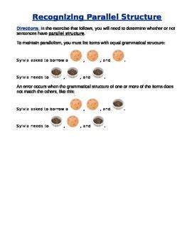 Parallel Structure Worksheet by pamelaknows | Teachers Pay Teachers