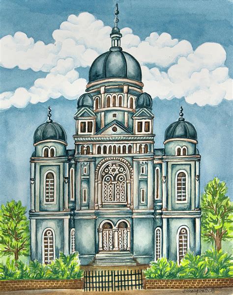 Synagogue Lodz Exterior Painting by Andrea Strongwater - Fine Art America