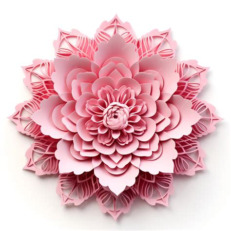 Premium Photo | Pink 3D flower mandala art