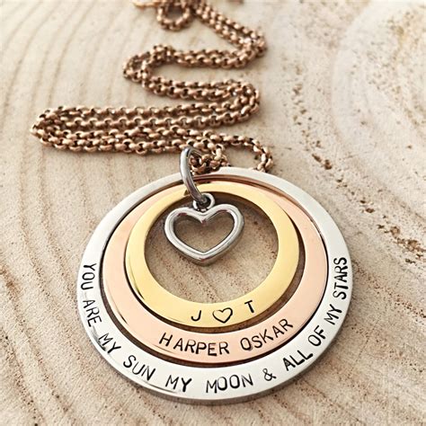 Personalized Necklace, Mothers Day Gift, Hand Stamped Necklace, Hand ...