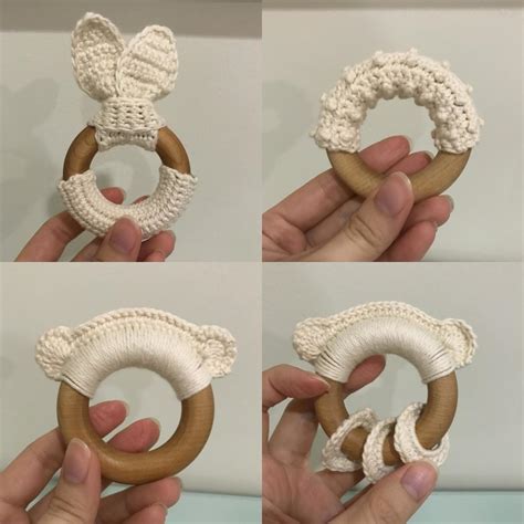 How to Customize Crochet Wooden Teething Rings (Free Crochet Pattern) | FeltMagnet