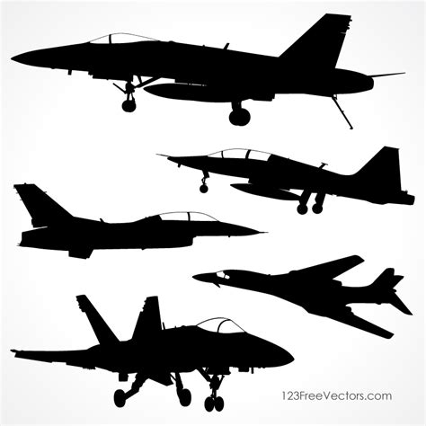 Fighter Jet Silhouette Vector at Vectorified.com | Collection of ...