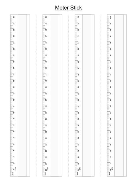 Printable Meter Stick Template - Advance Glance