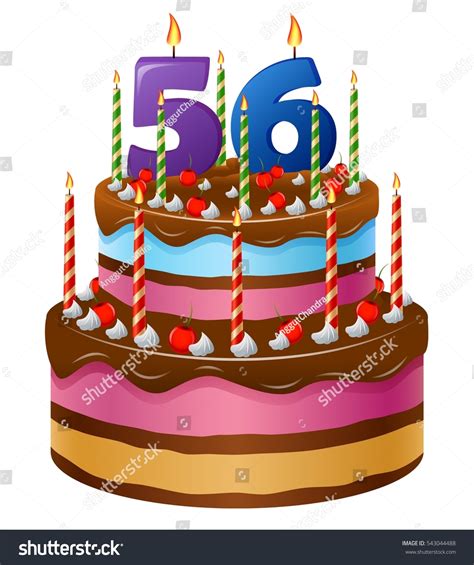 Happy Birthday Cake 56 Stock Photo 543044488 : Shutterstock