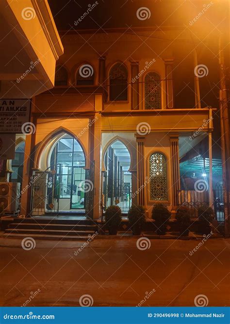 Mosque at night stock photo. Image of building, front - 290496998